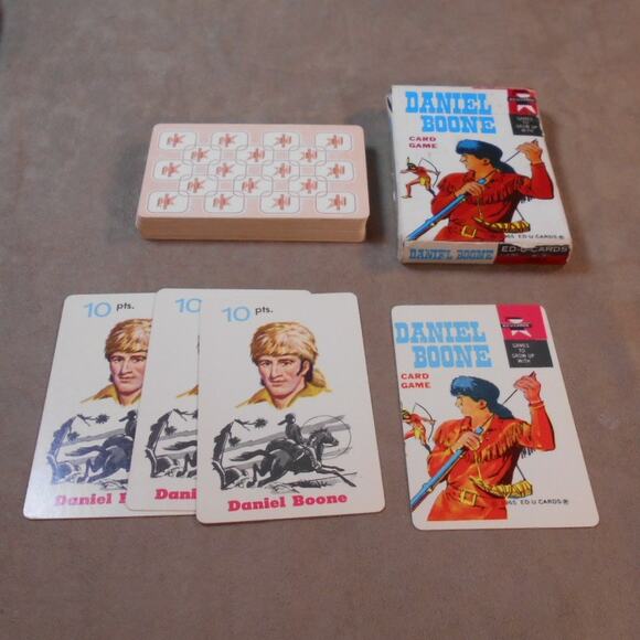 Vintage 1965 Daniel Boone Concentration Card Game ED-U Cards Complete - Picture 2 of 8